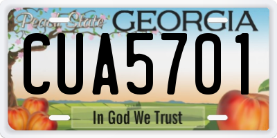 GA license plate CUA5701