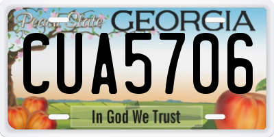 GA license plate CUA5706