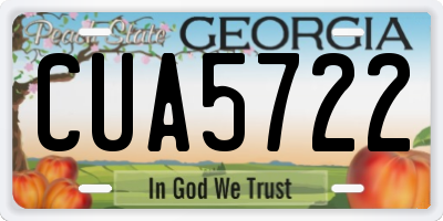 GA license plate CUA5722