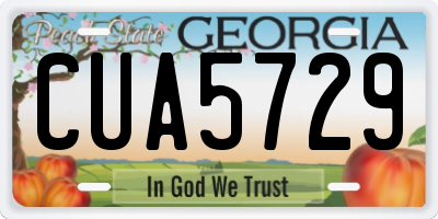 GA license plate CUA5729