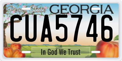 GA license plate CUA5746