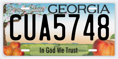 GA license plate CUA5748