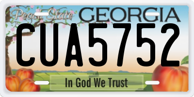 GA license plate CUA5752