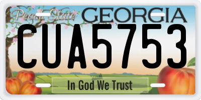 GA license plate CUA5753