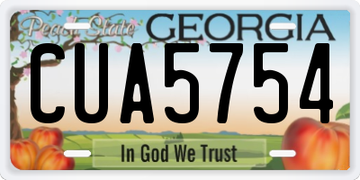 GA license plate CUA5754