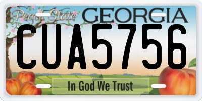 GA license plate CUA5756