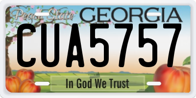 GA license plate CUA5757
