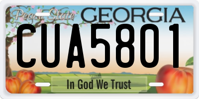 GA license plate CUA5801