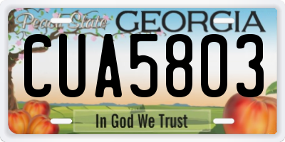 GA license plate CUA5803