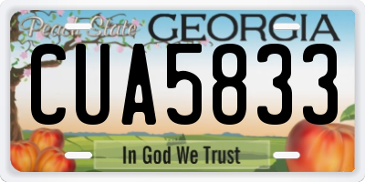 GA license plate CUA5833