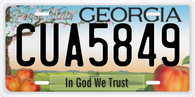GA license plate CUA5849