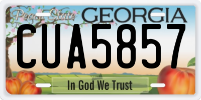 GA license plate CUA5857