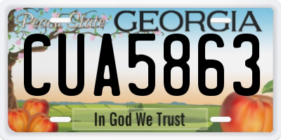 GA license plate CUA5863