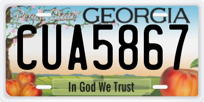 GA license plate CUA5867