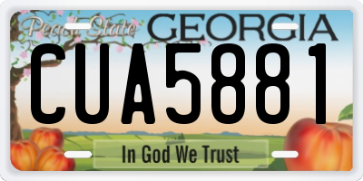 GA license plate CUA5881