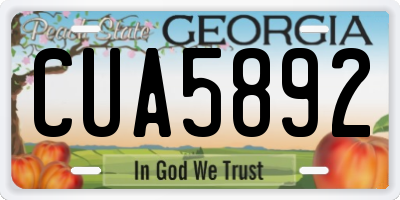 GA license plate CUA5892