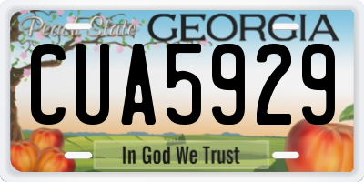 GA license plate CUA5929