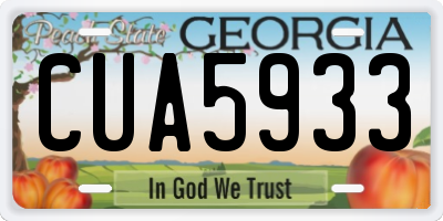 GA license plate CUA5933