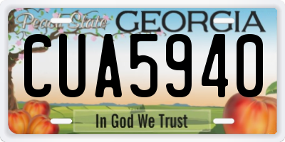 GA license plate CUA5940