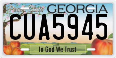 GA license plate CUA5945