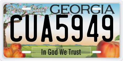 GA license plate CUA5949