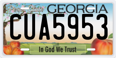 GA license plate CUA5953