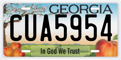 GA license plate CUA5954