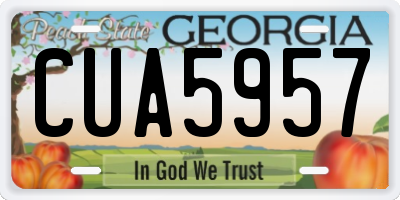 GA license plate CUA5957