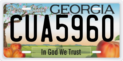 GA license plate CUA5960