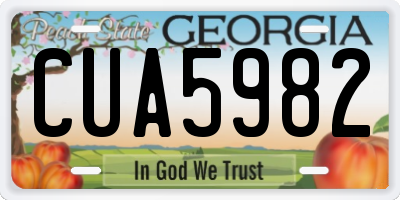 GA license plate CUA5982