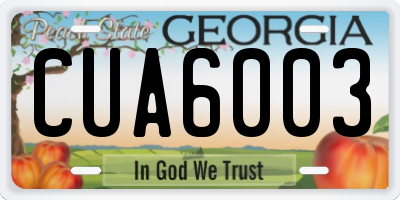 GA license plate CUA6003
