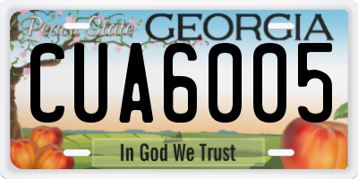 GA license plate CUA6005