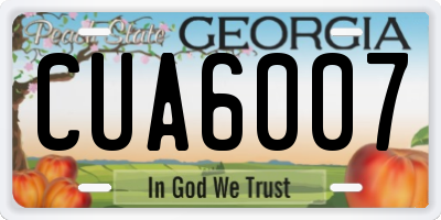 GA license plate CUA6007