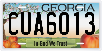 GA license plate CUA6013