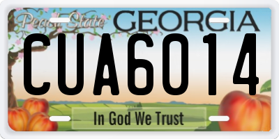 GA license plate CUA6014