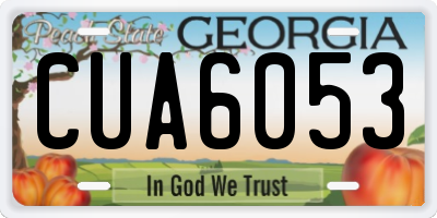 GA license plate CUA6053