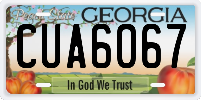 GA license plate CUA6067