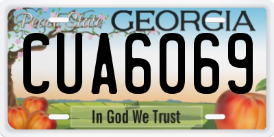 GA license plate CUA6069