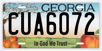 GA license plate CUA6072