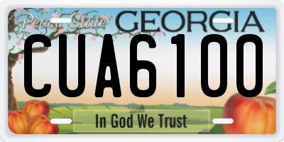 GA license plate CUA6100