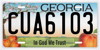 GA license plate CUA6103