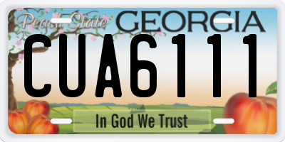 GA license plate CUA6111