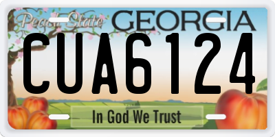 GA license plate CUA6124