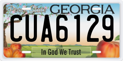 GA license plate CUA6129