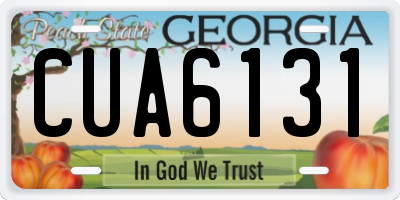 GA license plate CUA6131