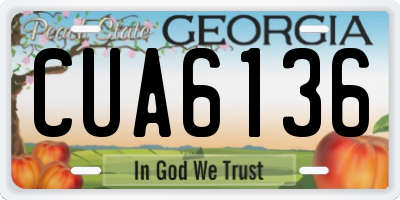 GA license plate CUA6136