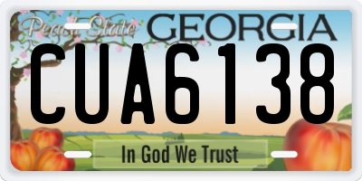 GA license plate CUA6138