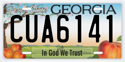 GA license plate CUA6141