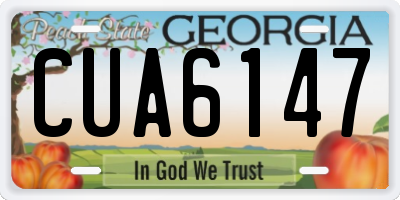 GA license plate CUA6147