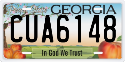 GA license plate CUA6148